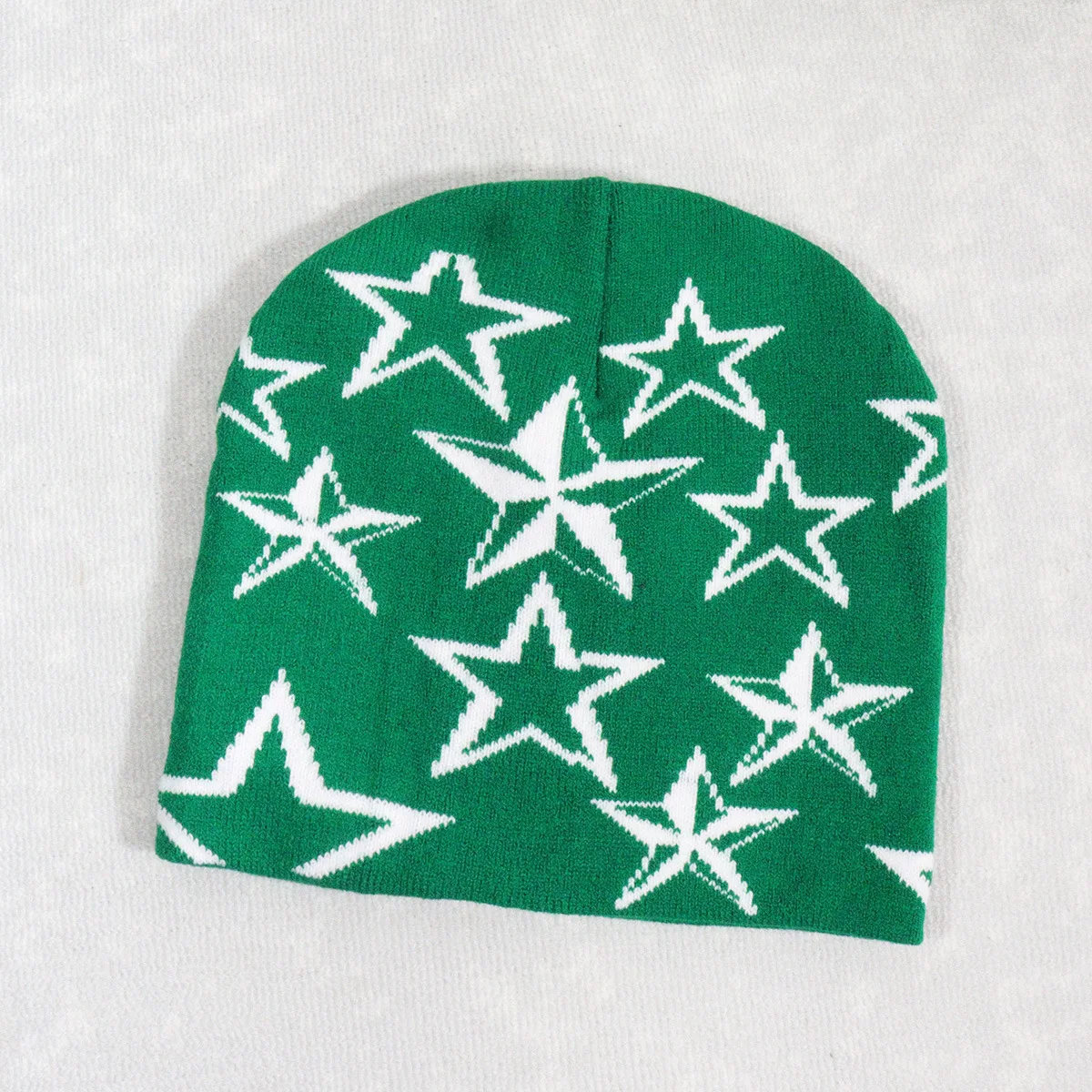 Warm Street Versatile Color Block Beanies Fashion Autumn and Winter New Unisex  Hip Hop Five-pointed Star Knitted Hats