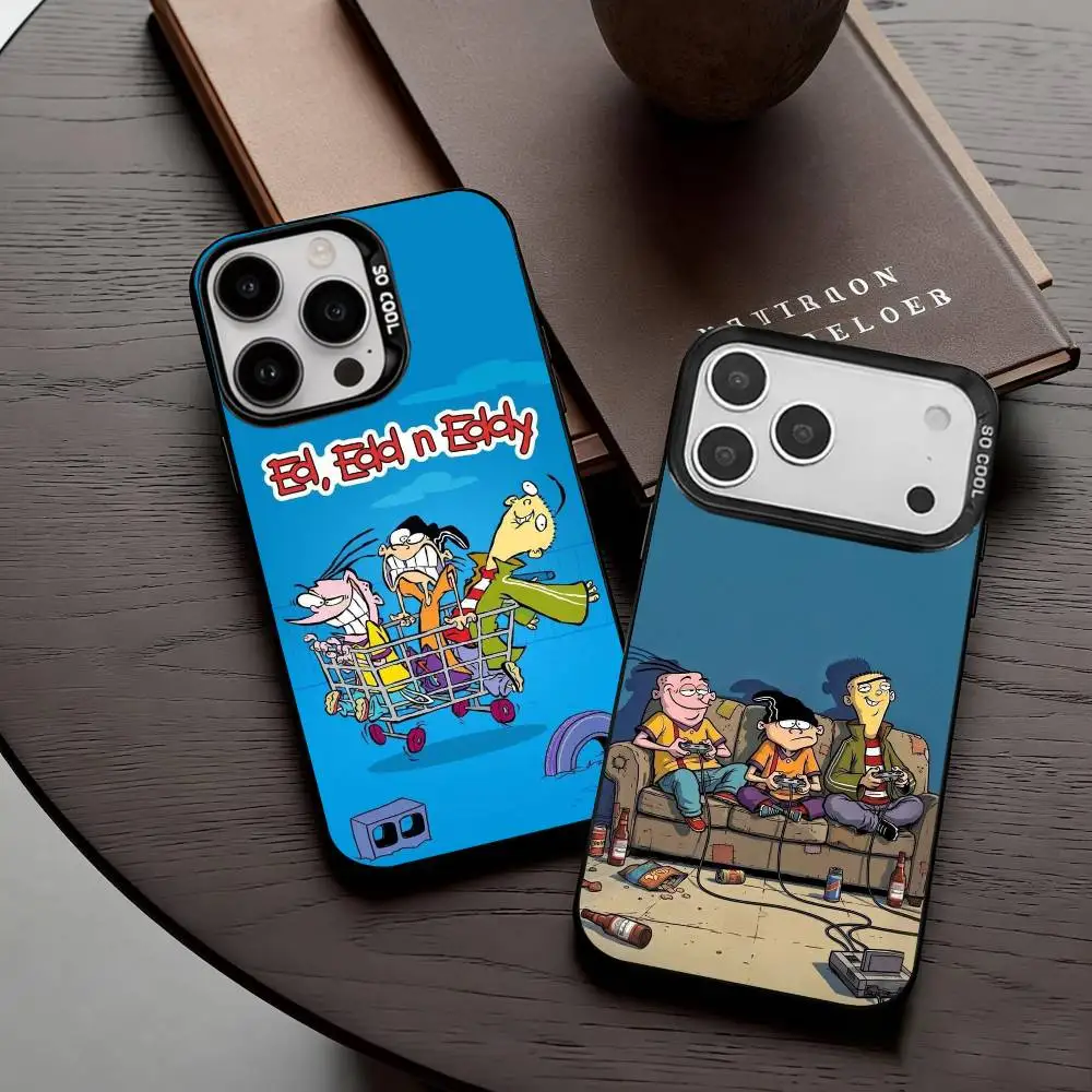 

Funny C-Cartoon-N E-Ed E-Edd n Eddy Phone Case For iPhone17,16,15,14,13,12,11 Plus,Pro Max Candy Silver Plated Inside Cover