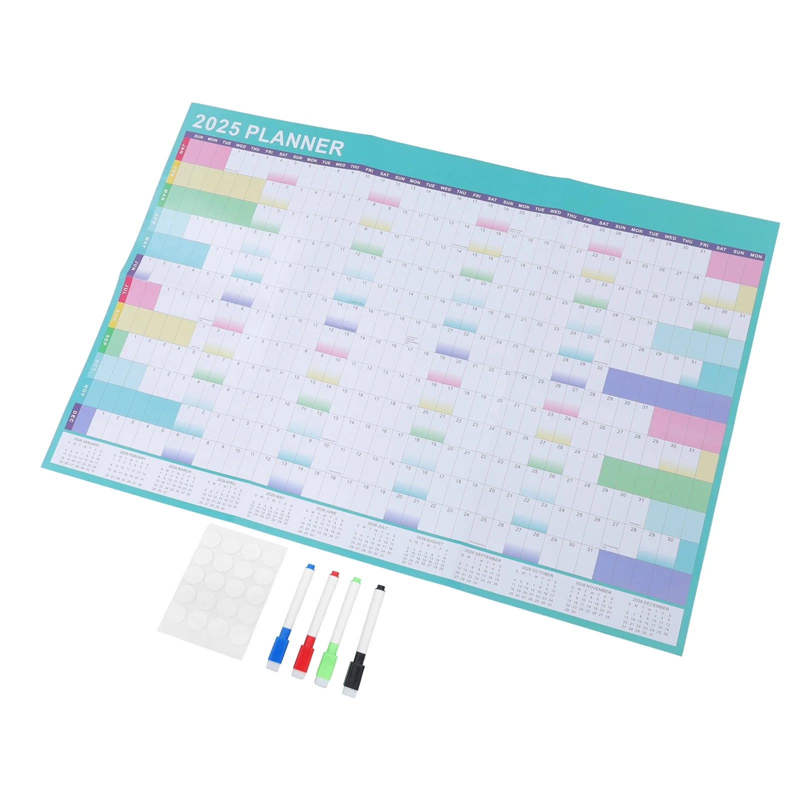 ปฏิทิน 2025 Plan Agenda Wall Planner กระดาษอเนกประสงค์การวางแผนกําหนดการรายปี Office Practical