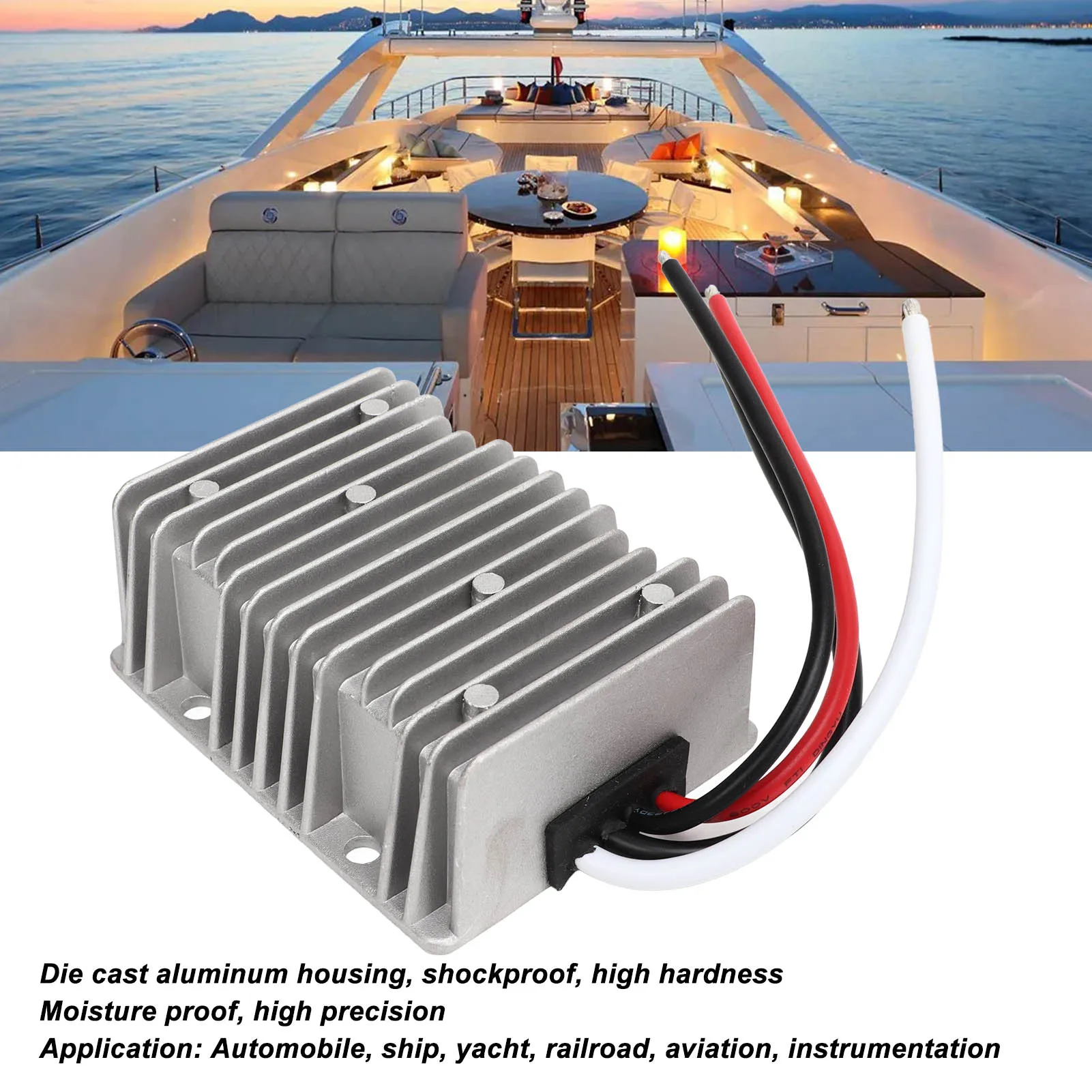 

Voltage Converter Reducer 24V To 13.8V Moisture Resistant IP68 Waterproof Regulator Module Transformer for Aviation