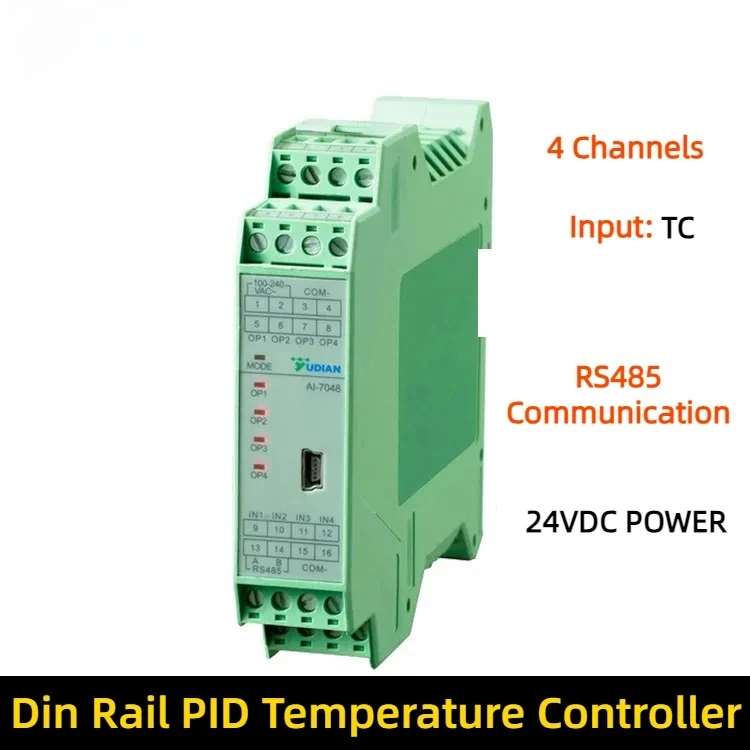 Picture 7: Ai-7048 D5 Pid Temperature Controller Instruments Four-channels Pt100 Thermocouple Temperature Acquisition Module Rs485 Din Rail