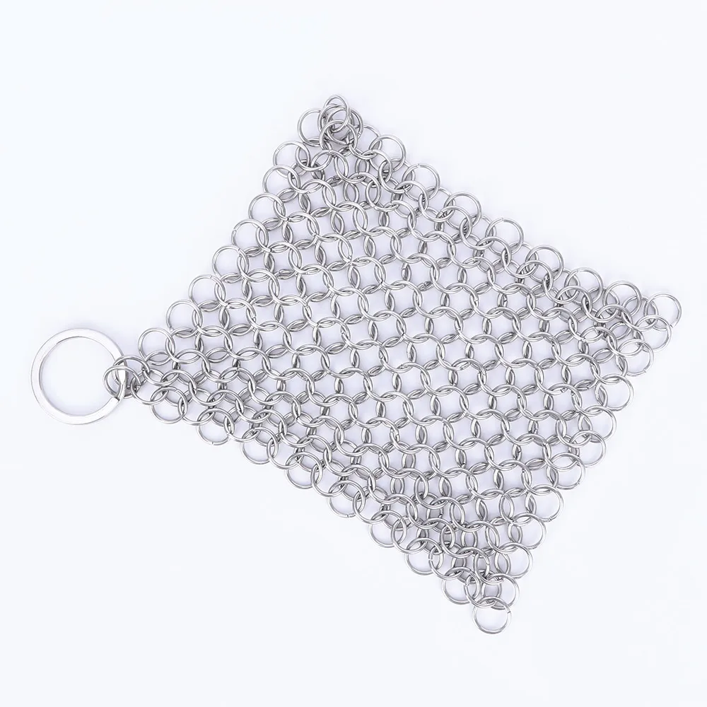 

Gadgets Home Cookware Wok Scrubber Circular Ring Chainmail Durable Kitchen Tool Cast Iron Cleaner Pan Brush Stainless Steel