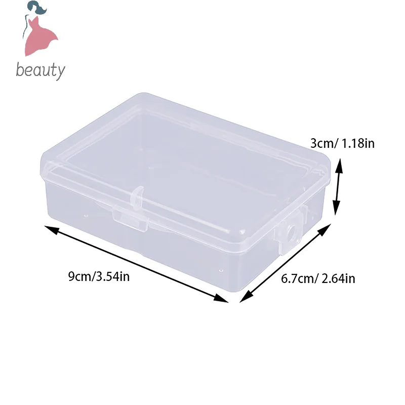 Piezas de Hardware de plástico transparente para cosméticos, estuche de almacenamiento de joyas, contenedor, caja de embalaje para pendientes, anillos, caja de soporte, 1PC