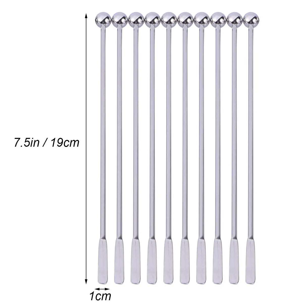 

5 pcs Stainless Steel Swizzle Sticks Drink Stirrer for Cocktail Drinks Bar Tools Decorative Accessory Perfect Gift