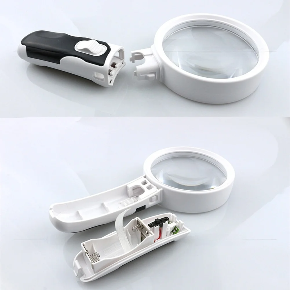 20X LED Magnifying Glass with Dual Lights 90mm Lens Rubber Grip for Detailed Inspection in Manufacturing and QA