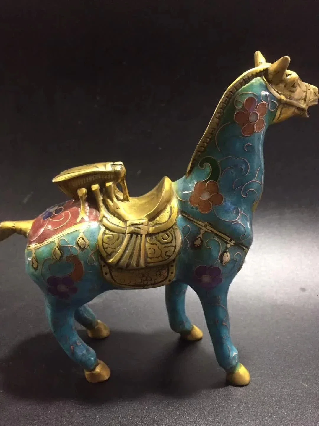 Pure Brass Carving Zodiac Animal Horse Statue Cloisonne Fine Horse Home Decoration Wealth Success Gift