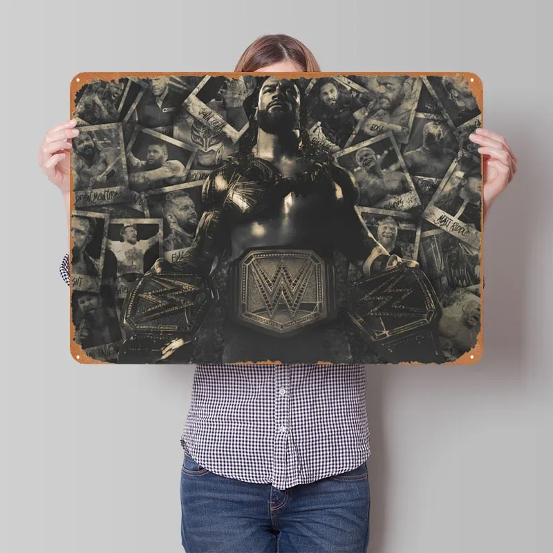 

Roman Reigns Victims Sign Sport Metal Poster Art Mural Vintage Metal Tin Sign Plaque for Pub Club Wall Art Decoration Retro Home