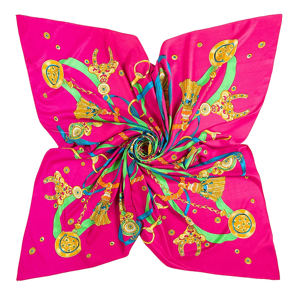 

130cm All-Season Travel Scarf for Women Sun Protection Warm Shawl Artistic Linked Print Gift Elegant Wrap Accessory