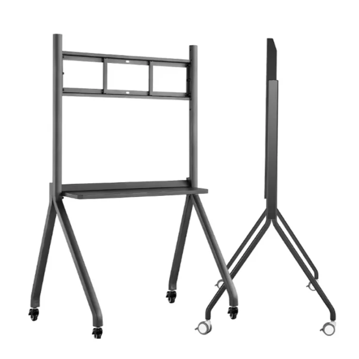 Heavy Duty Mobile TV Trolley With Wheels For Smart Interactive Educational Displays