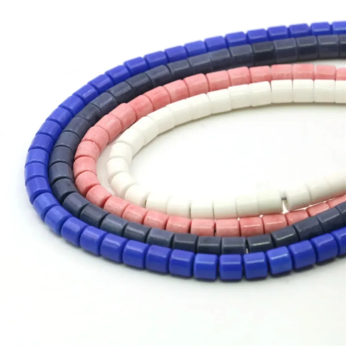4X5mm Blue White Pink Cylinder Resin Loose Beads Imitation Beeswax DIY Accessory Parts Women Girls Fashion Jewelry Making Design