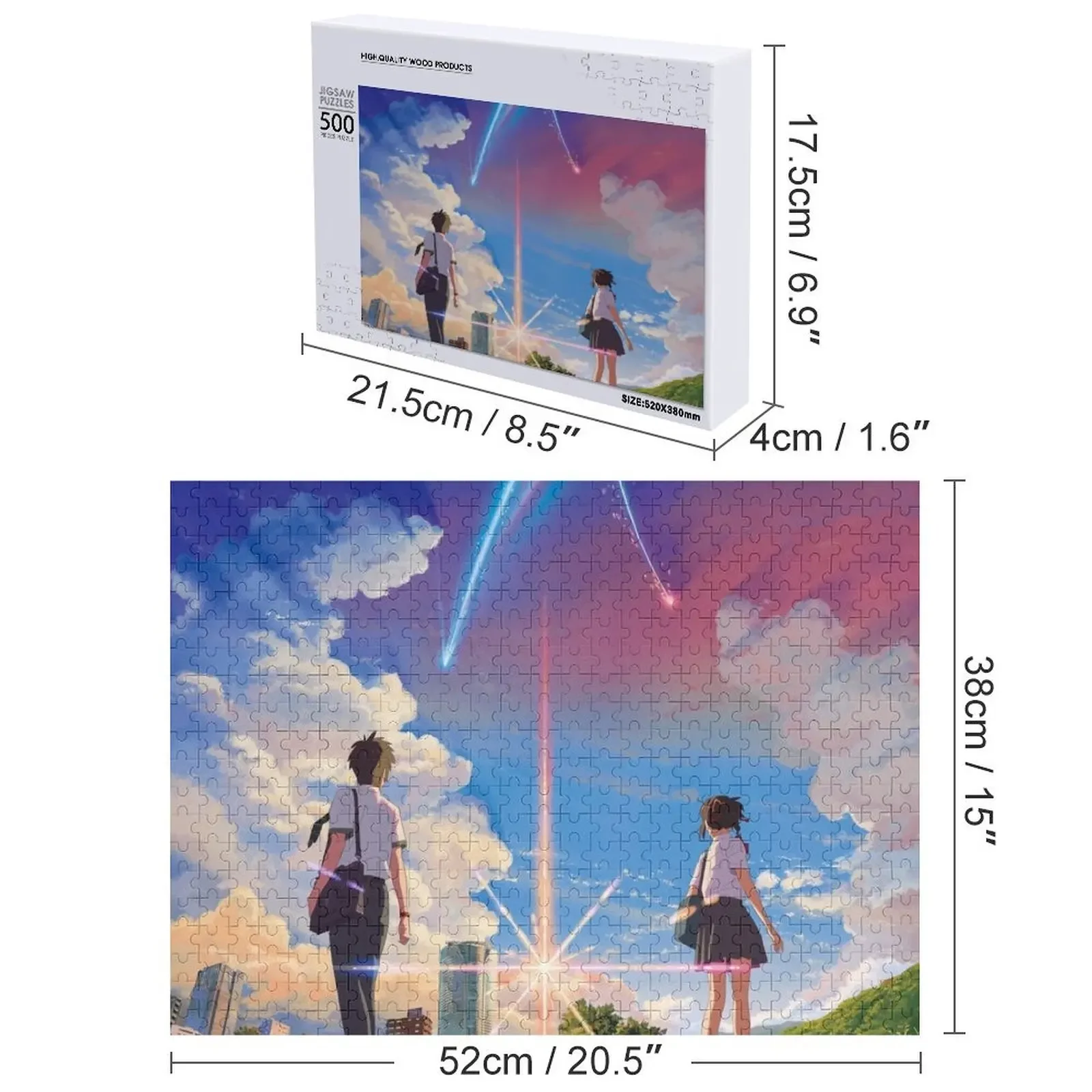 จิ๊กซอว์คิมิโนะ นา วา ของเล่นเด็กแบบกำหนดเองได้ ของขวัญที่ปรับแต่งได้ ของขวัญไม้แบบกำหนดเอง จิ๊กซอว์