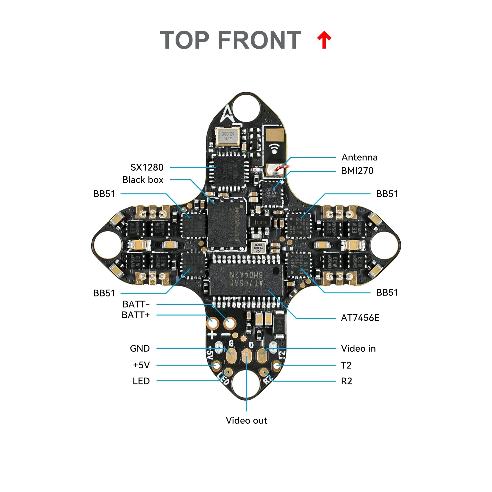 BETAFPV F4 1S 5A AIO Brushless Flight Controller Built-in SPI ExpressLRS ELRS 2.4G Receiver for FPV Racing Drone Meteor 65 /75