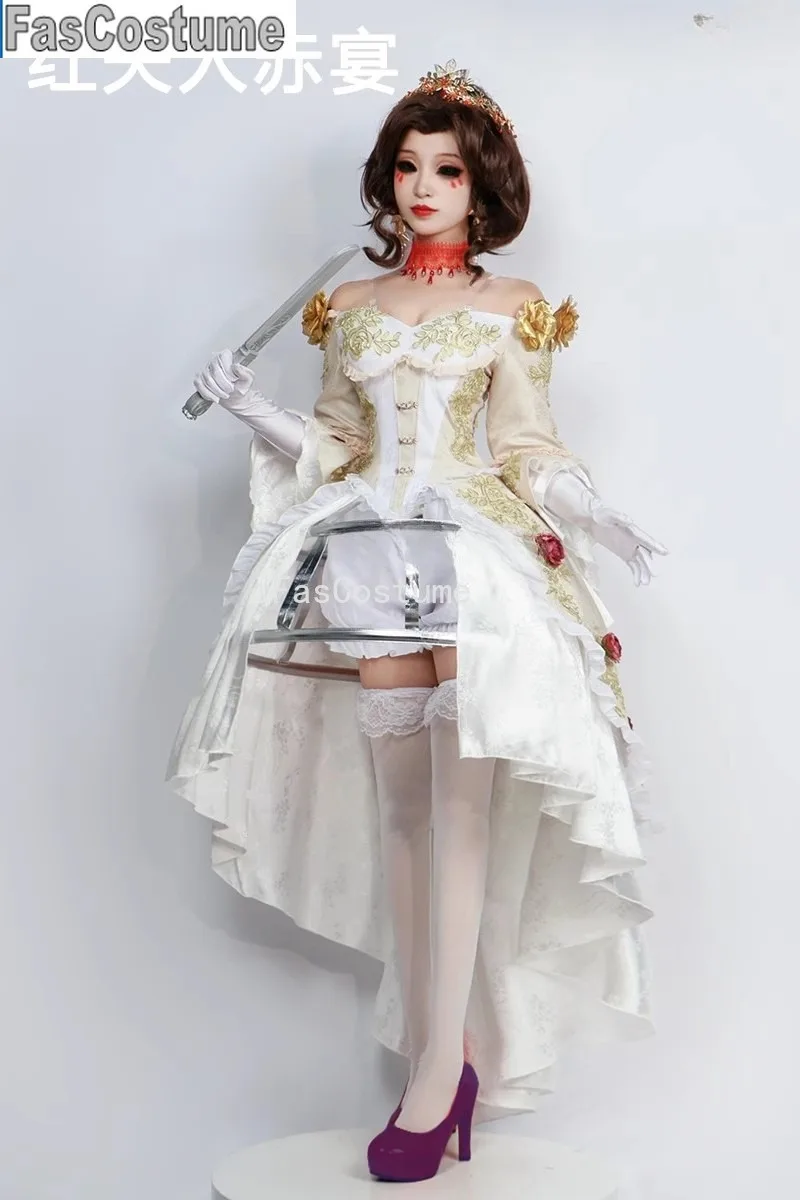 

2025Identity V Marie Red Blood Feast Queen Game Suit Cosplay Costume Gorgeous Dress Halloween Party Role Play Outfit XS-3XL