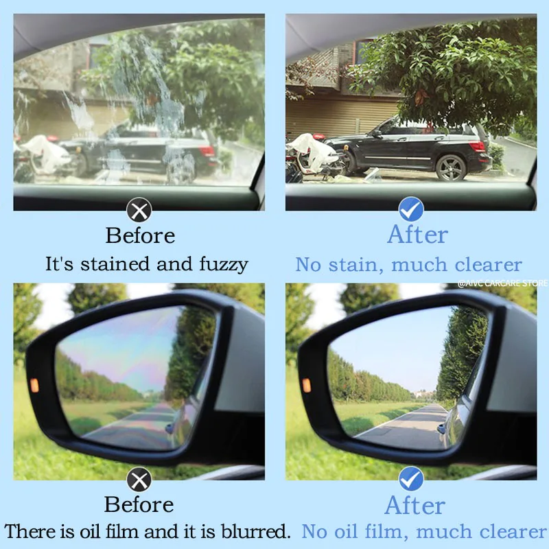 Car Glass Oil Film Remover Window Cleaner AIVC Windshield Polishing Compound Water Stain Removal Paste Anti-rain Car Household