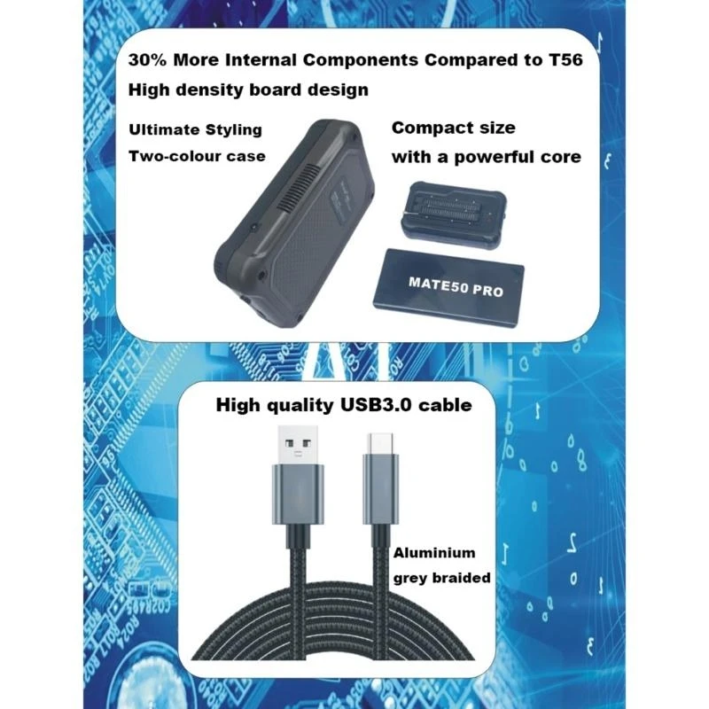 T76 programmatore chip USB3.0 per dispositivi EEPROM Include adattatore BGA153 BGA169