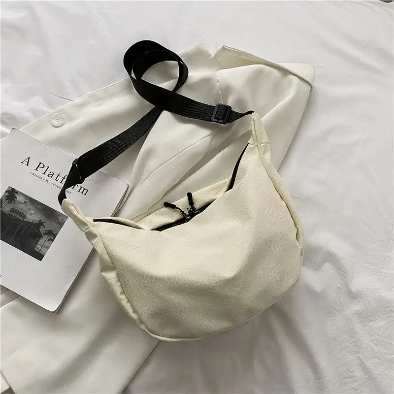 Large Capacity Messenger Bags Women Preppy Style Casual Shoulder Crossbody Canvas Bag Lightweight All-match Sac A Mains Femme