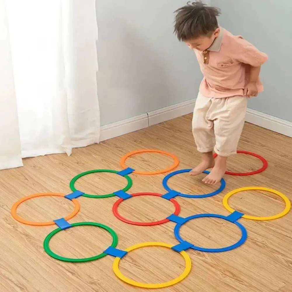 Juguetes deportivos de plástico para exteriores, ayuda interactiva para enseñanza temprana para padres e hijos, juguetes de entrenamiento físico, juego de anillos de salto de celosía