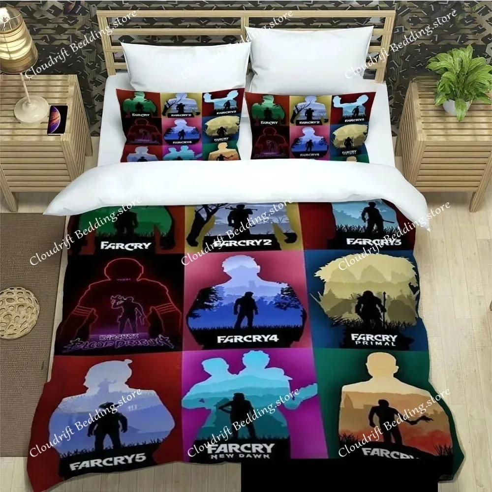 Exquisite 3D Far Cry Wallpaper Anime Game Print Bedding Set Duvet Cover Comforter Bed Youth Girls Boys Gift