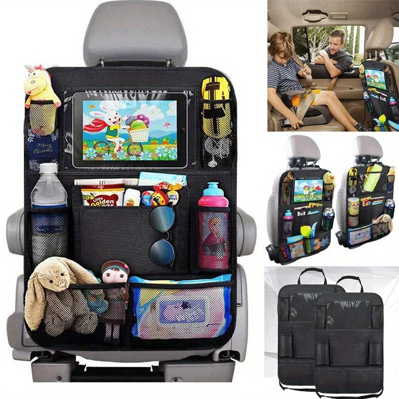1pc Car Seat Back Organizer Multi-Pocket Storage Bag Box Pockets with Touch Screen Tablet Holder Protector for Kids Children