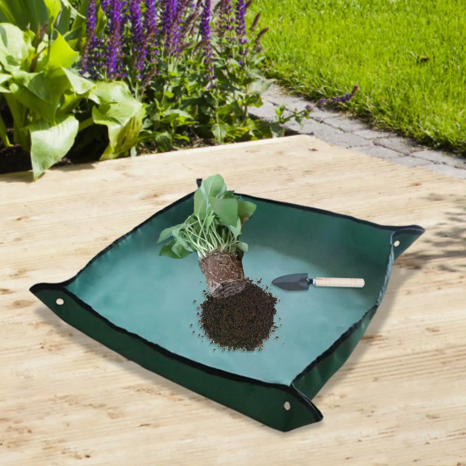 Foldable Garden Planting Mat Waterproof Oxford Cloth Planter Pad for Indoor Outdoor Mini Garden Transplanting Potting Soil