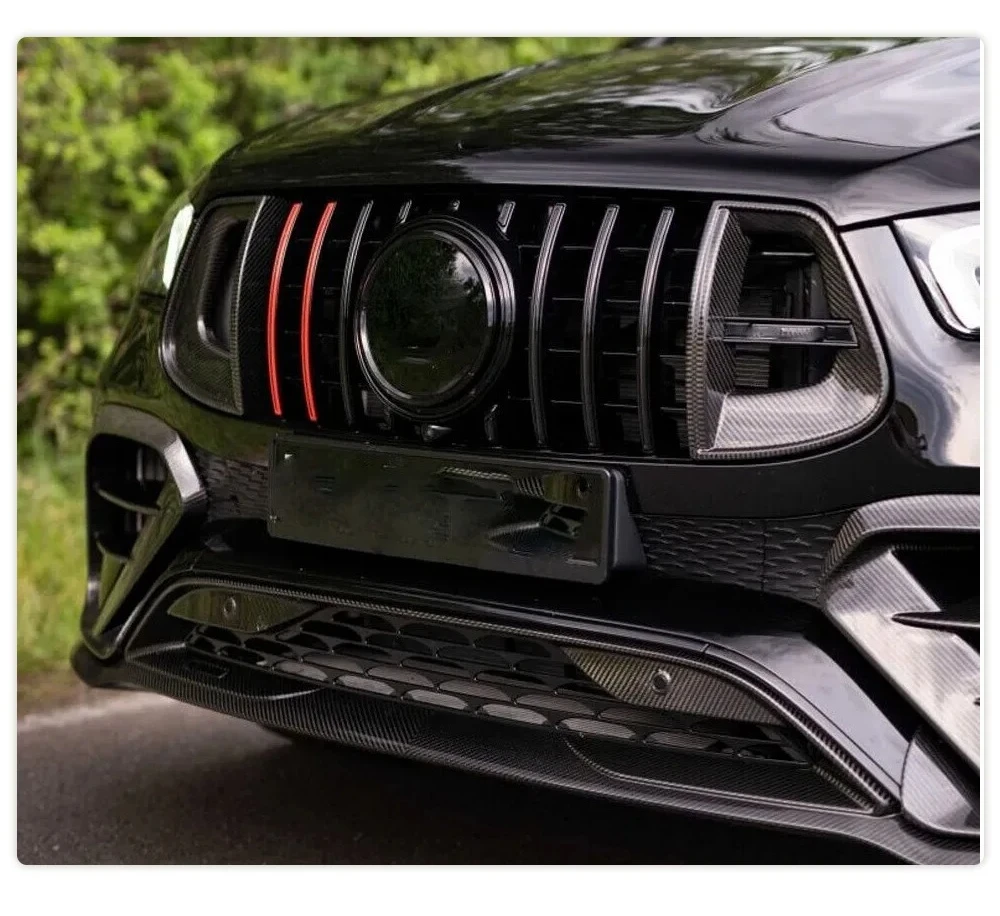

Suitable for Racing Car Grille For Mercedes-Benz GLE Class W167 C167 GLE63 AMG 2021UP Real Carbon Front Kidney Bumper Grille Gri