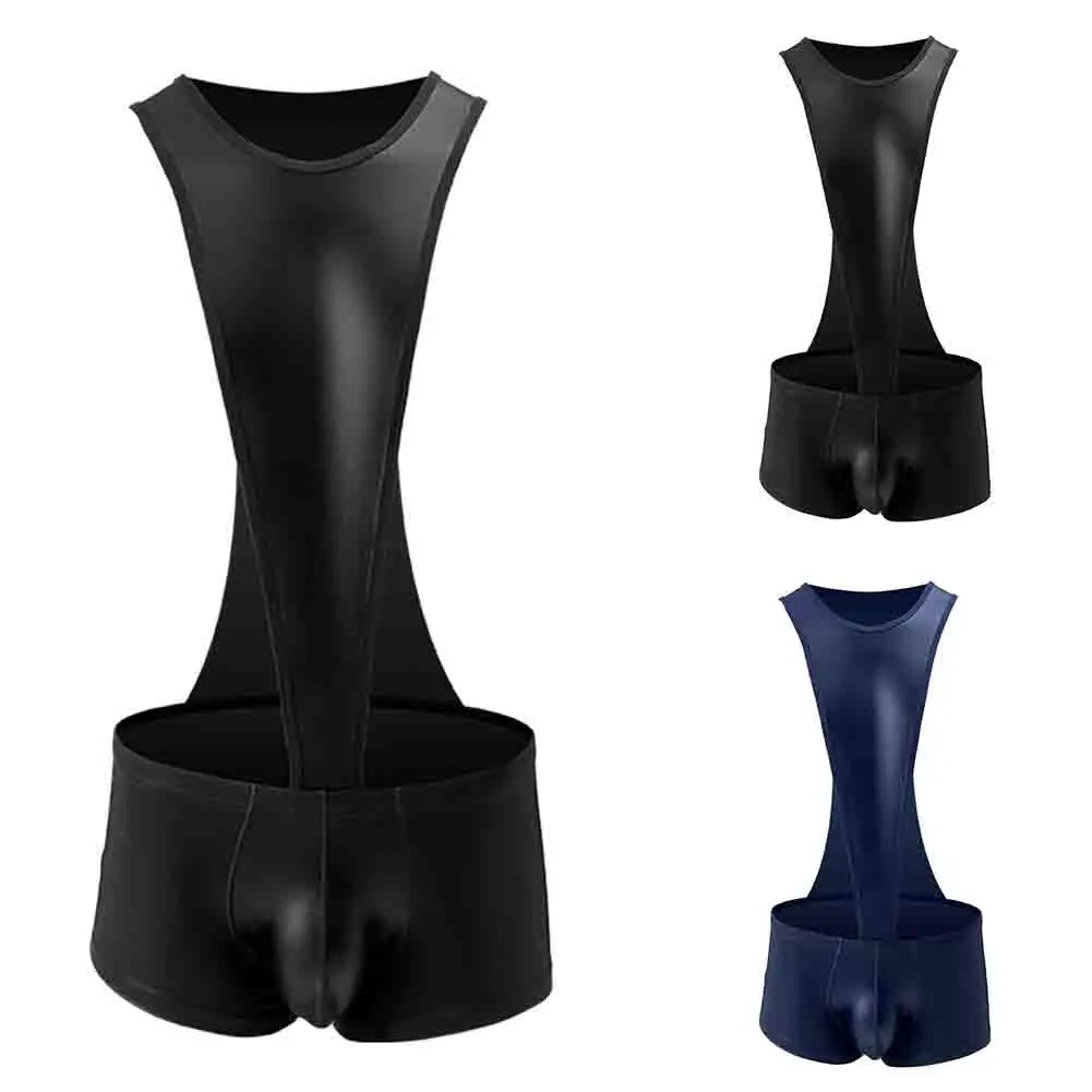 Bulge Pouch Jumpsuit Men's Muscle Underwear Bulge Pouch Comfort Fit Design Lightweight Fabric Blend Wrestling Suit