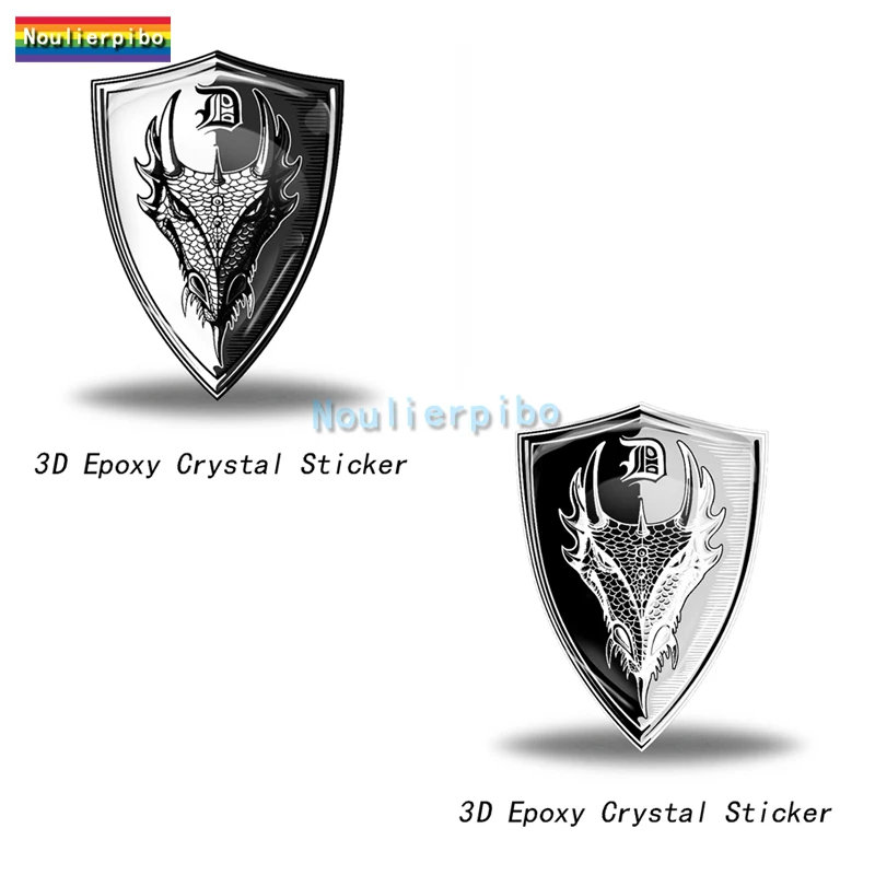 

3D Sticker Stereo Epoxy Decal Faucet Black and White Shield Car Dome Sticker Accessories Cell Phone Vinyl Waterproof Sticker