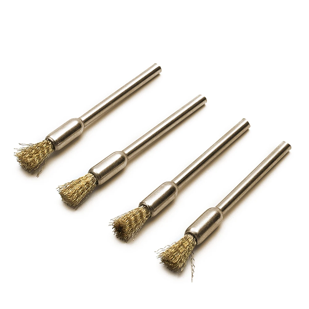 

15Pcs 5mm Brass Rotary Wire Wheel Pencil Polising Brushes Steel Aluminum Zinc Alloy Metal Power Drill Tool Or Foredom Machines