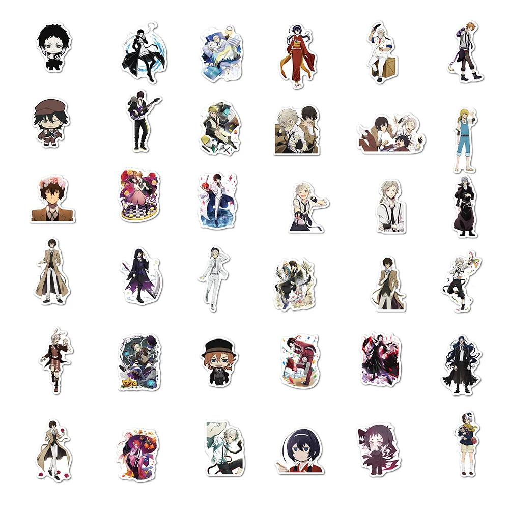 100Pcs Classic Anime Bungo Stray Dogs Stickers for Kids Japanese Anime Decals Stickers Waterproof Vinyl Hydroflask Phone