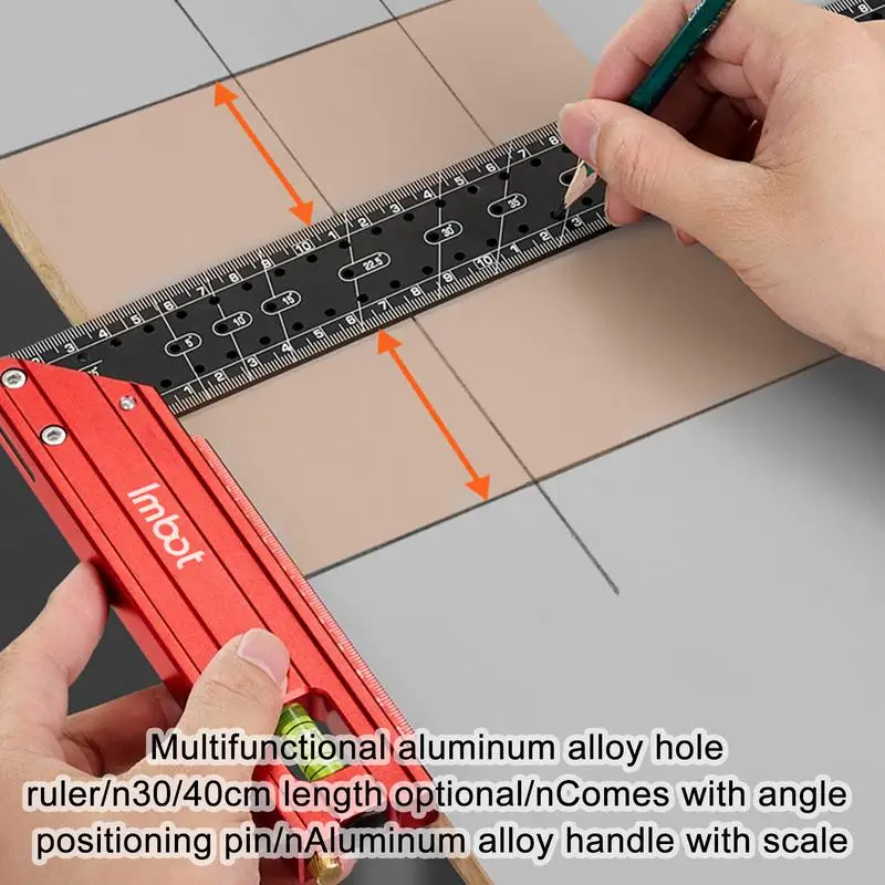 Precision Square Woodworking Scribing Ruler Woodworking Ruler Precision Ruler Multifunctional Aluminum Alloy Carpenter Ruler