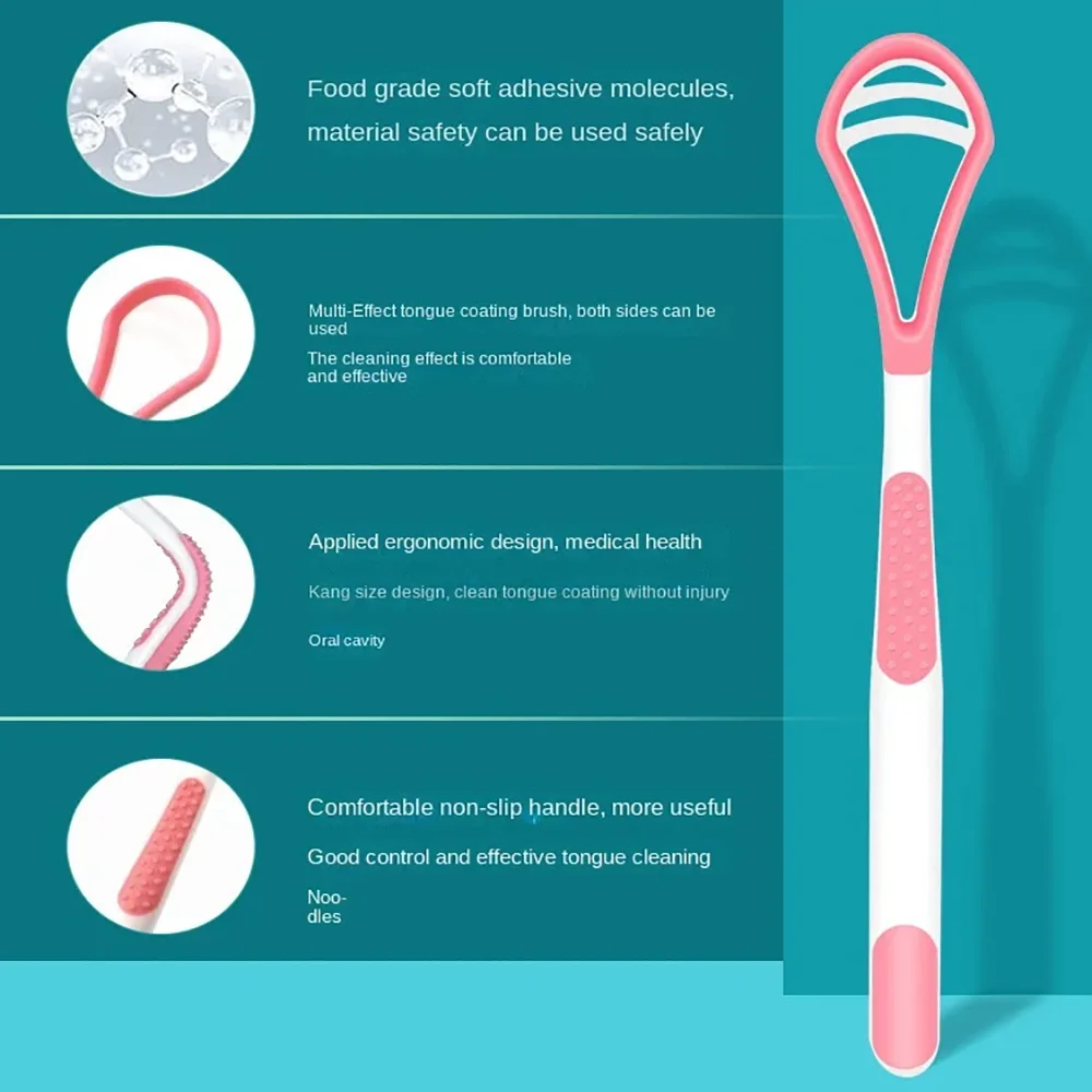 Очиститель для языка ротовой полости для взрослых двухсторонний скребок для чистки языка щетка профессиональный многоразовый очиститель языка