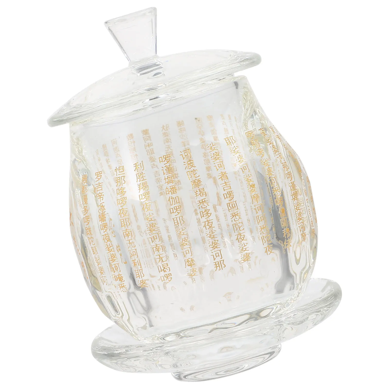 Buddhist Offering Cup Crystal Clear Sturdy Construction Smooth Round Design Water Cup for Meditation Yoga Home Altar Decor