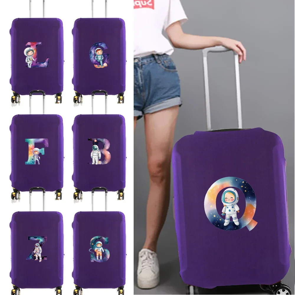 

Travel Luggage Cover Baggage Suitcase Protector Washable Reusable Dustproof Scratch-proof Suitcase Cover Astronaut Print Pattern