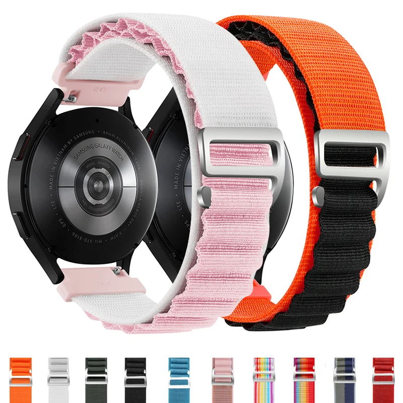 20mm 22mm Alpine Loop Strap for Galaxy Watch Active 2/Gear S3 44mm 40mm Nylon Elastic for Huawei GT 2/3 Pro Band Wrist