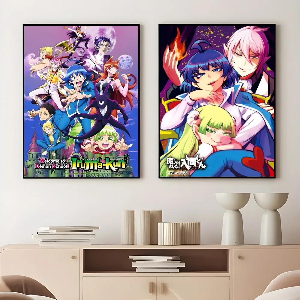 Welcome D-Demon S-School I-Iruma Kun Poster Sticky Wall Art Printing Waterproof Home Living Bed Room Bar Aesthetic Decor