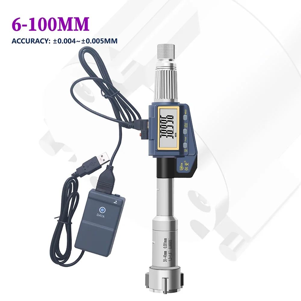 6-100mm High-Precision Electronic Digital Display Three-Claw Three-Point Inner Diameter Micrometer Bearing Inner Hole Measuring