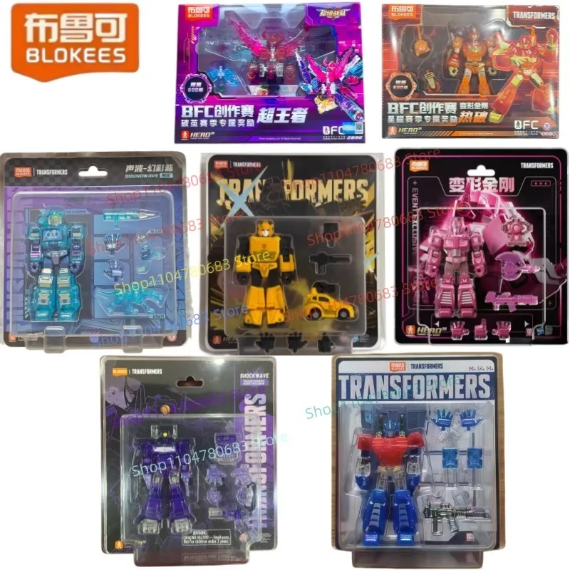 

BLOKEES Building Blocks Minifigure Transformers Pink Optimus Prime, Soundwave Shockwave Deformation Robot Toy Action Figure Gift