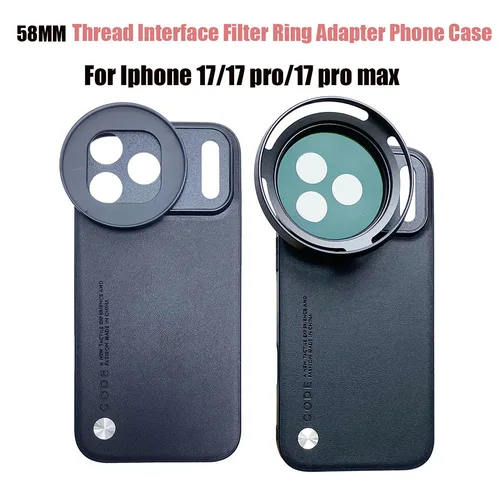 Para Iphone 17/17 Pro/17 Pro Max 58MM interfaz de rosca filtro anillo adaptador funda de teléfono para Universal ZOMEI CPL VU filtro de estrella