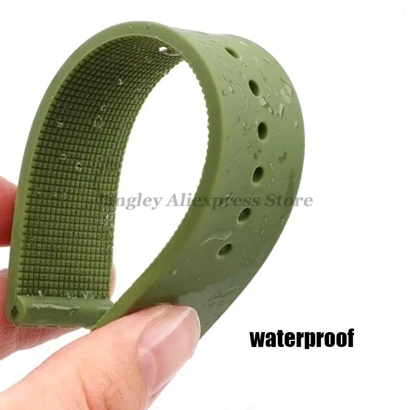 Silicone Strap Sport Watch Straps 12mm 14mm 16mm 18mm 20mm 22mm 24mm for Huawei Watch Gt3/Gt4 Waterproof Soft Rubber Smart Band