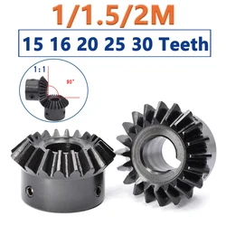 1pcs 1:1 Bevel Gear 1M/1.5M/2M 15 16 20 25 30 Teeth 90 Degrees Meshing Angle Steel Gears Finish Bore 5 6 8 10 12 14 15 16-30mm