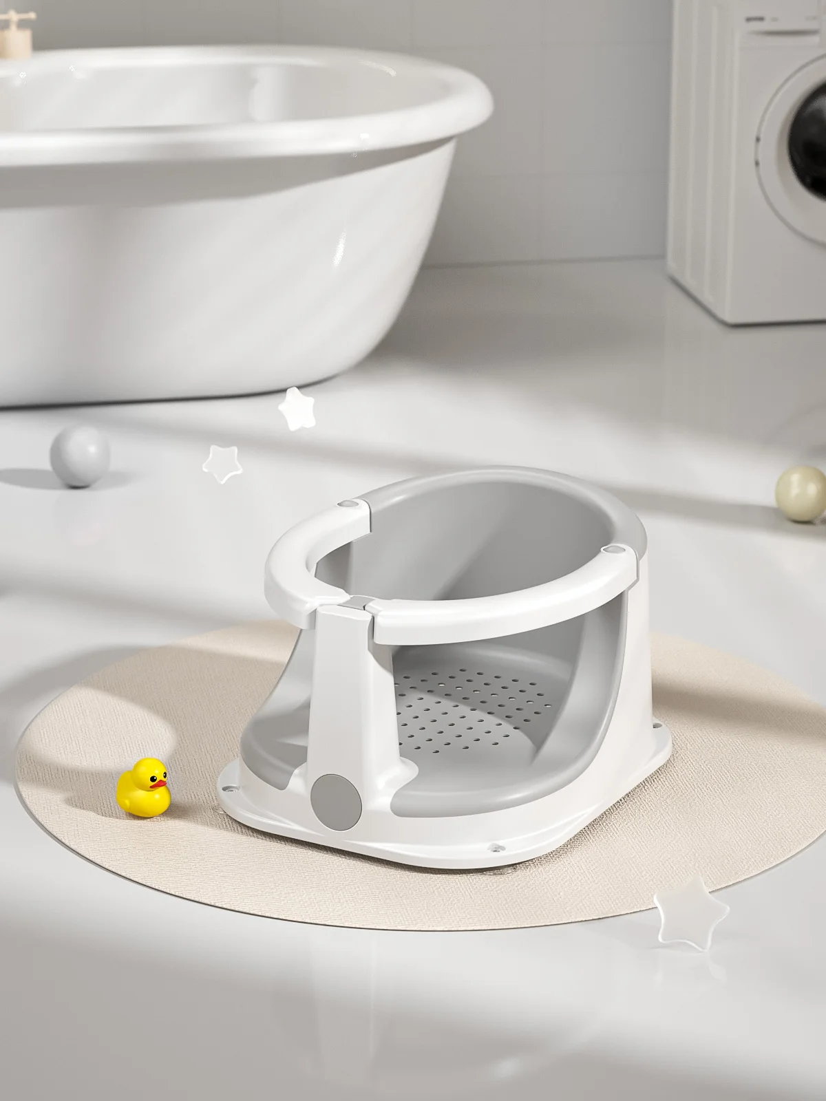 

Baby Bath Seat, Baby Bath Support, Baby Sit Up Bath Seat, Children Safety Shower Assistance Supplies for Home Travel Housewarmin