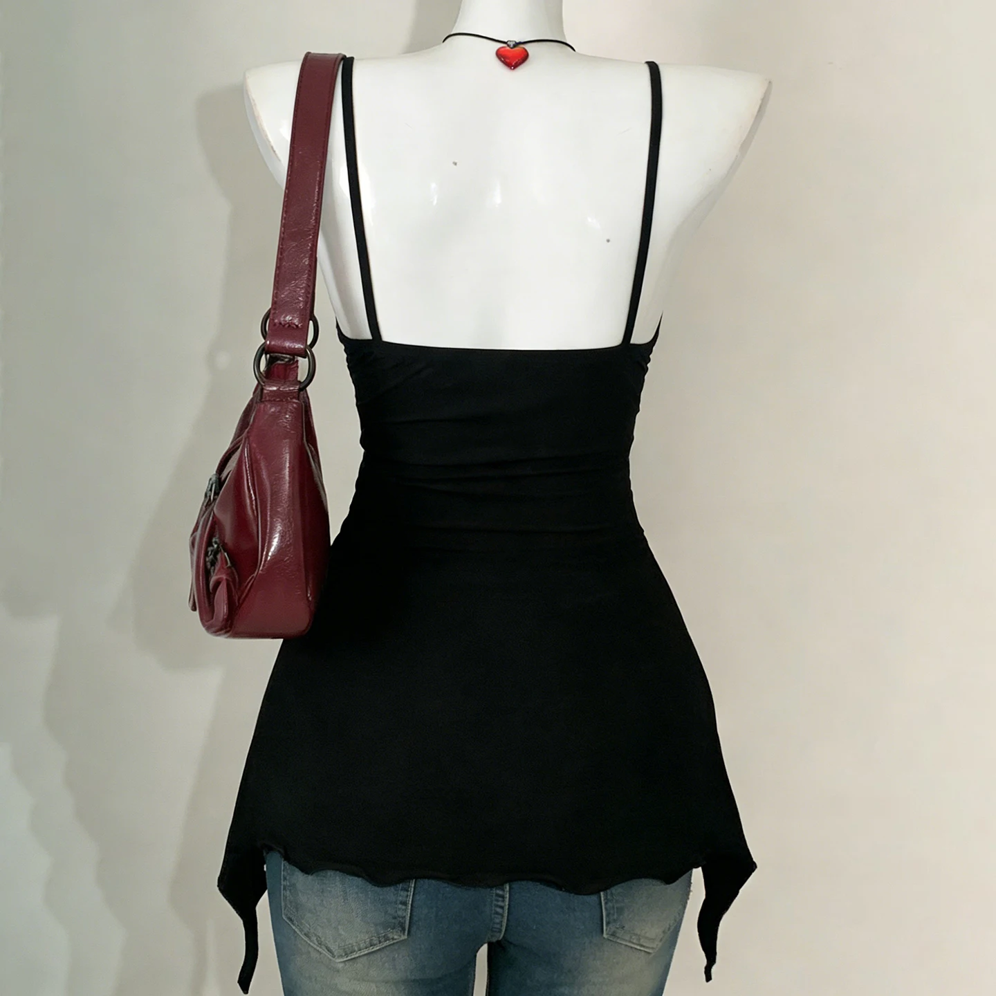 SUCHCUTE Sexy Vintage Lace Patchwork Suspender Top Women Harajuku Flower Graphic Print Rivet Mini Camis Gothic Hottie Summer Clo