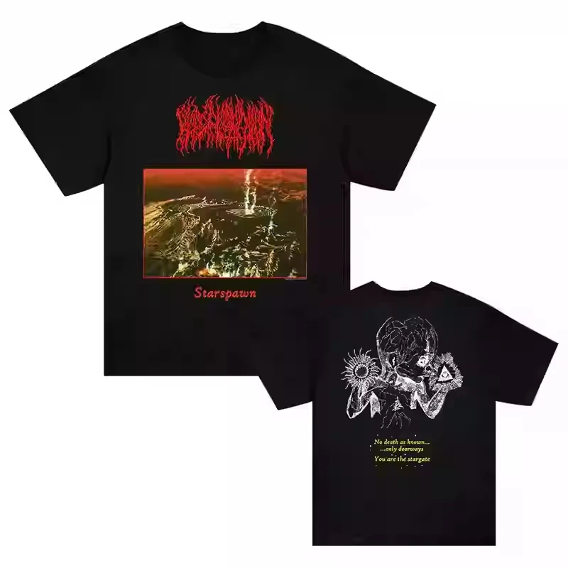 

2025 Summer New Y2K Top T-shirt BLOOD INCANTATION Band Dark Metal Wind Rock American Loose Men's and Women's Large Size T-shirt