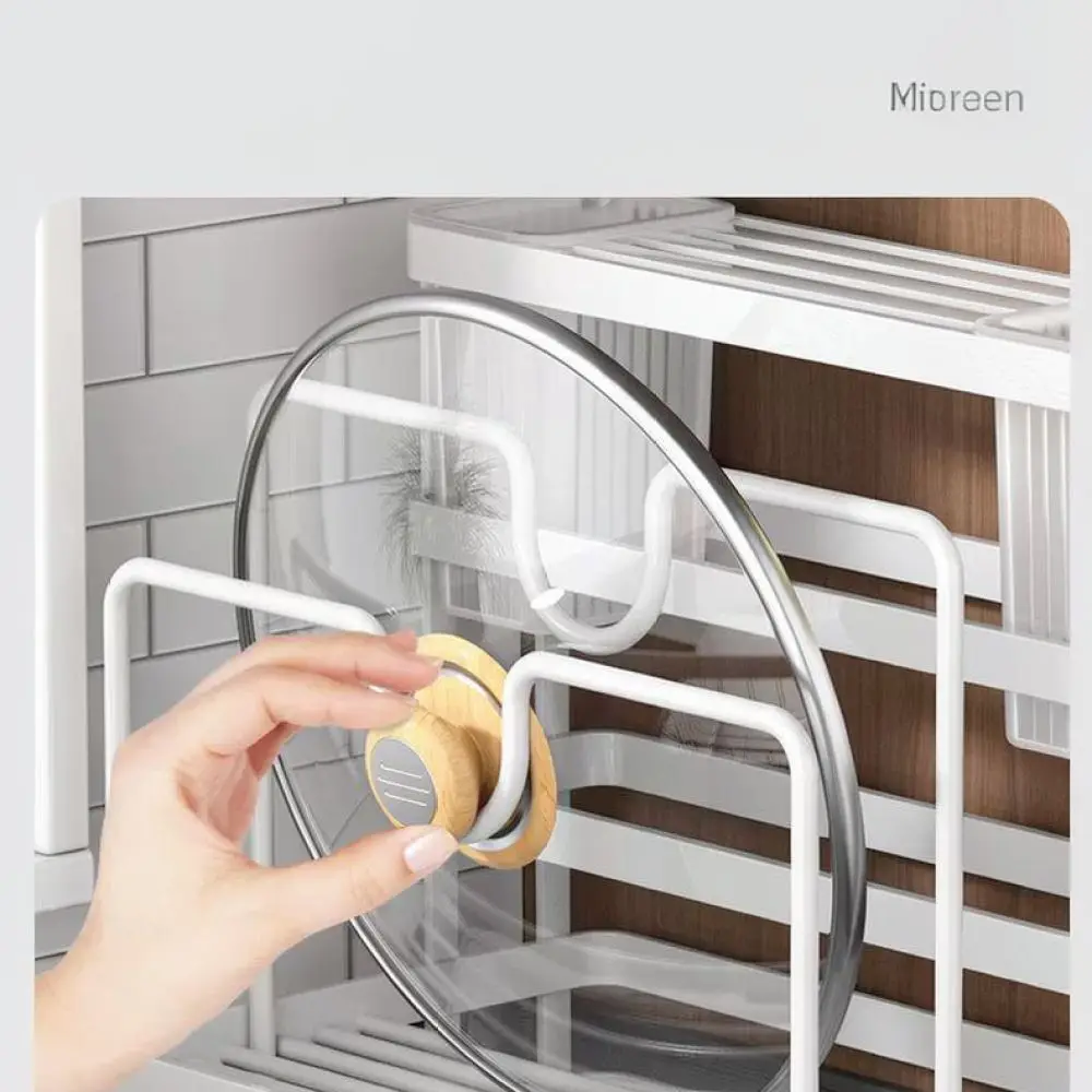 Durable Kitchen Storage Stand For Knives Cutting Board Pot Lid Organizer Rack Multi Functional Countertop Tool Holder Steel