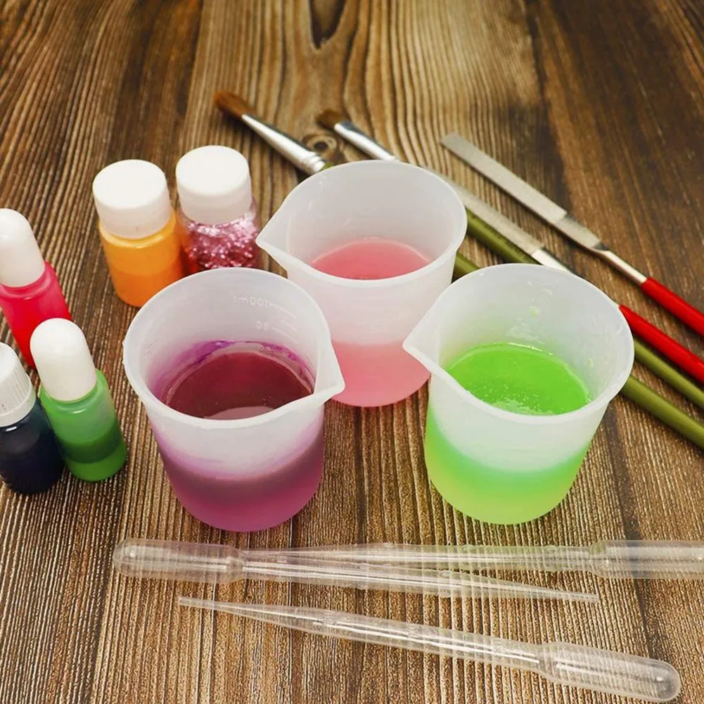 ABYA Silicone Measuring Cups for Epoxy Resin,Resin Supplies with 250&100Ml Silicone Cups for Resin,Molds,Jewelry Making