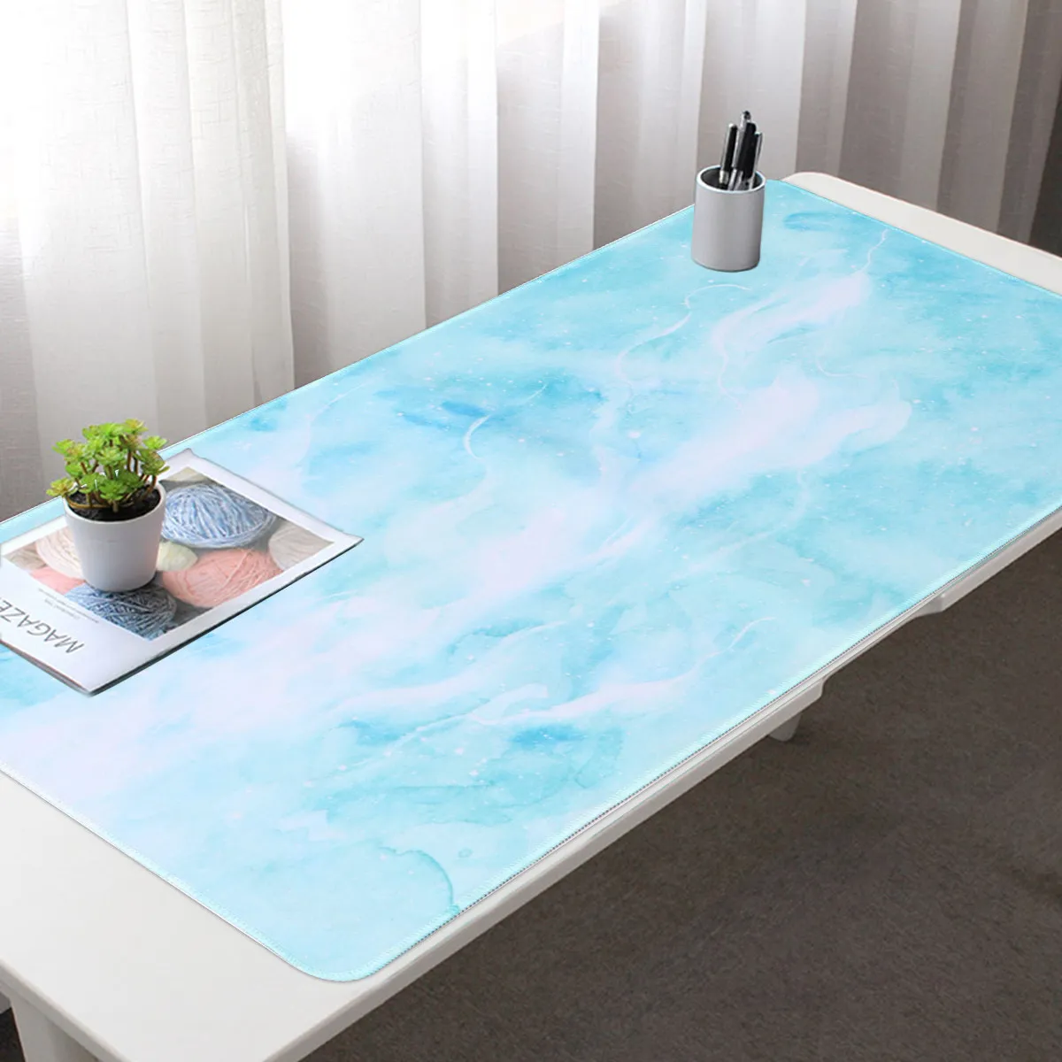 

80x30x0.2cm Marble Printing Mouse Pad Stylish Anti Slip Rubber Base Ideal for Long Sessions Graphic Designers Gamers Desktop