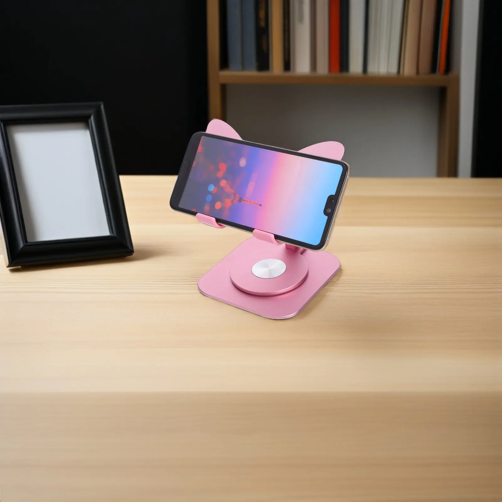 

Foldable Phone Stand Adjustable Height Angle Rotating Holder Portable Stable Cellphone Holder Desk Phone Stand for Watching
