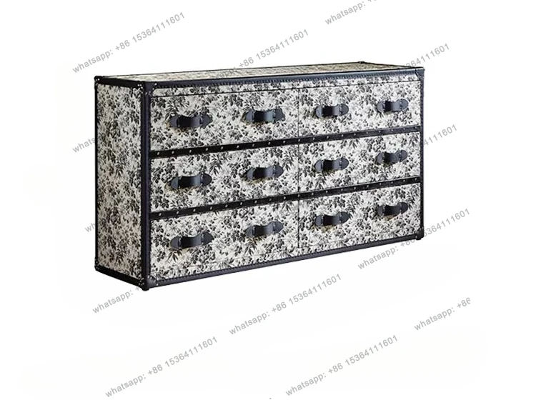 

French retro locker living room light luxury high-end entrance six-bucket bedroom bedside jewelry storage cabinet