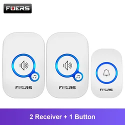 スマートワイヤレスドアベル,家庭用チャイム,インテリジェント,32曲,バッテリー付きアラーム,Fuers-M557