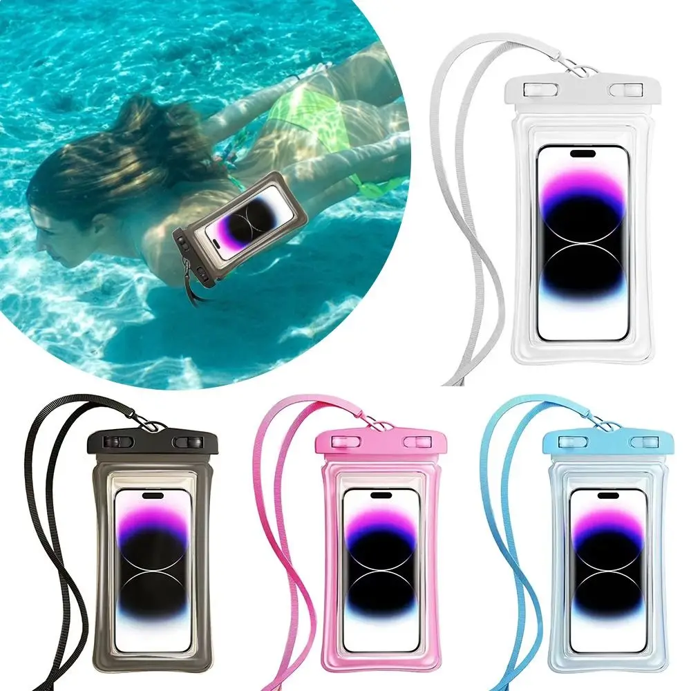 New Transparent Waterproof Phone Case Under 7.0 inches Touch Screen Phone Pouch with Lanyard Mobile Phone Cover Swimming&Diving